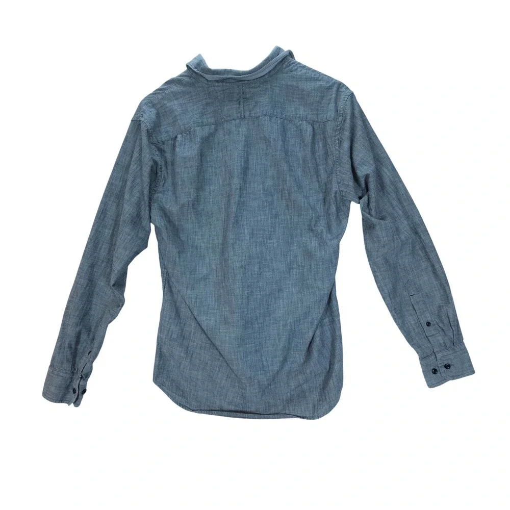Banana Republic Shirt Mens Small Gray Chambray Streetwear Long Sleeve Button Up
